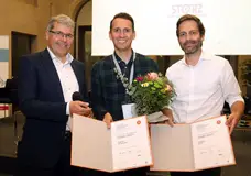 dentalXr.ai – Decision Support Platform für die dentale Diagnostik – Dr. Knut Siercks (KARL STORZ), Amir Ali und Dr. Falk Schwendicke (v.l.n.r.) © Charité BIH Entrepreneurship Summit 2019